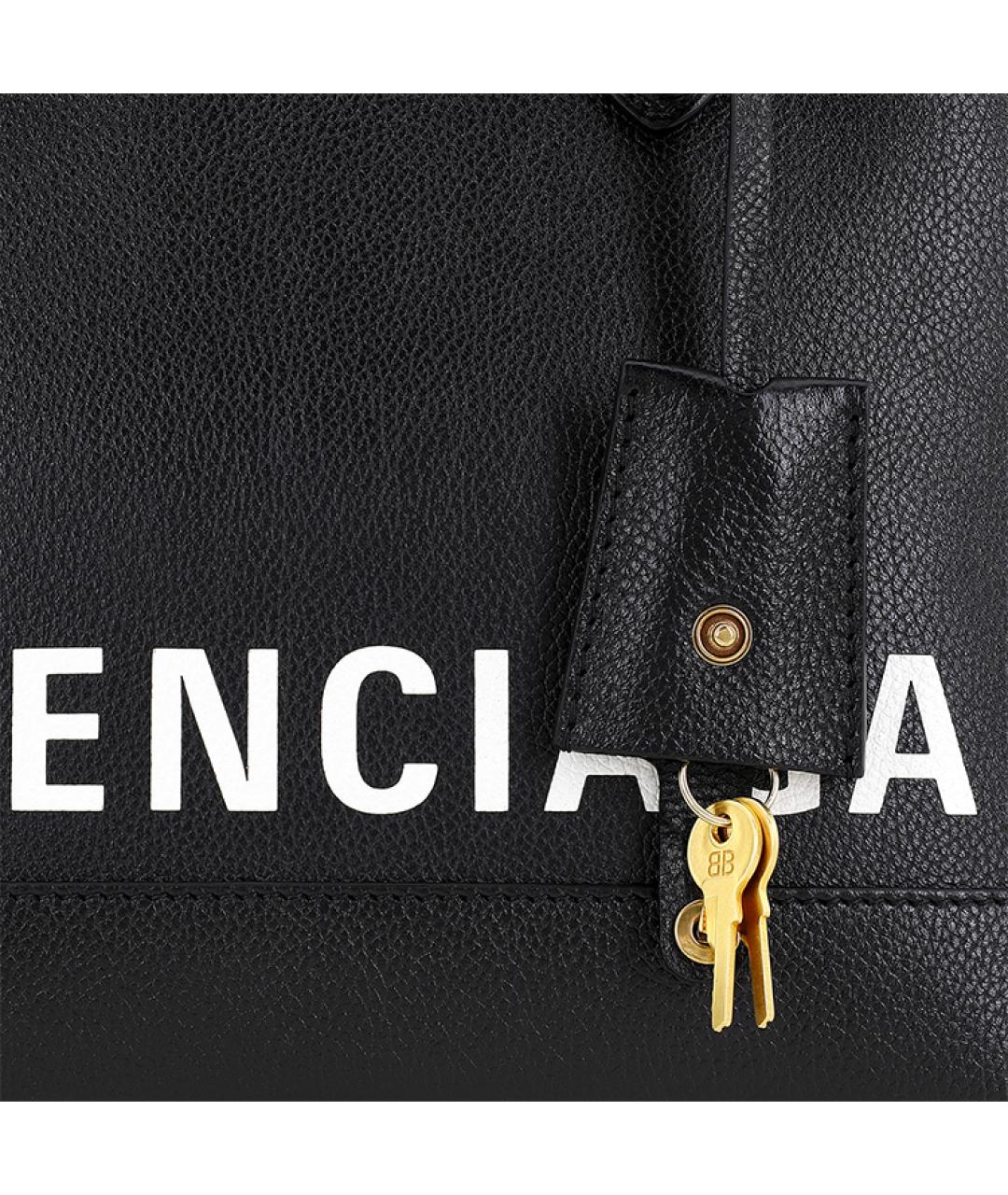 BALENCIAGA Черная кожаная сумка через плечо, фото 6