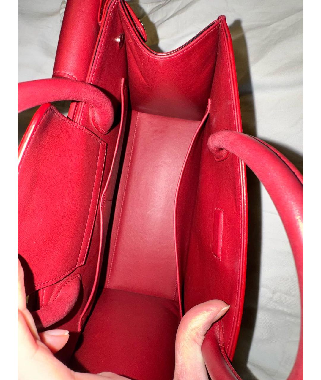 CHRISTIAN DIOR Бордовая кожаная сумка с короткими ручками, фото 7