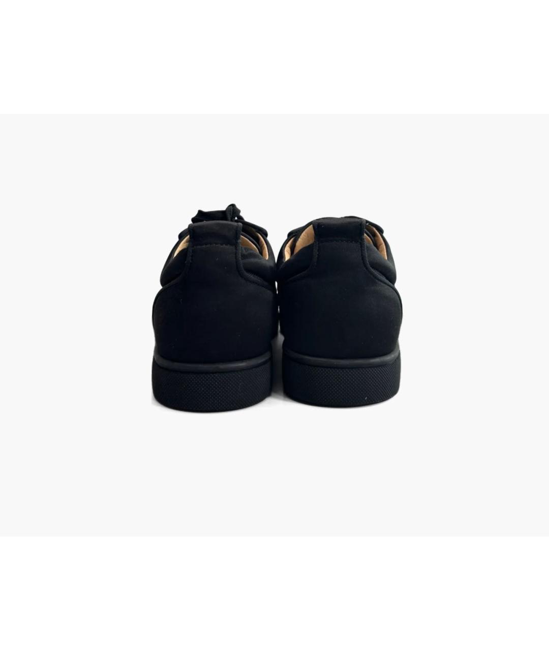 CHRISTIAN LOUBOUTIN Черные текстильные низкие кроссовки / кеды, фото 4