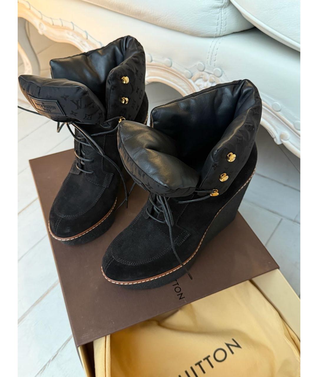 LOUIS VUITTON Коричневые замшевые ботинки, фото 3
