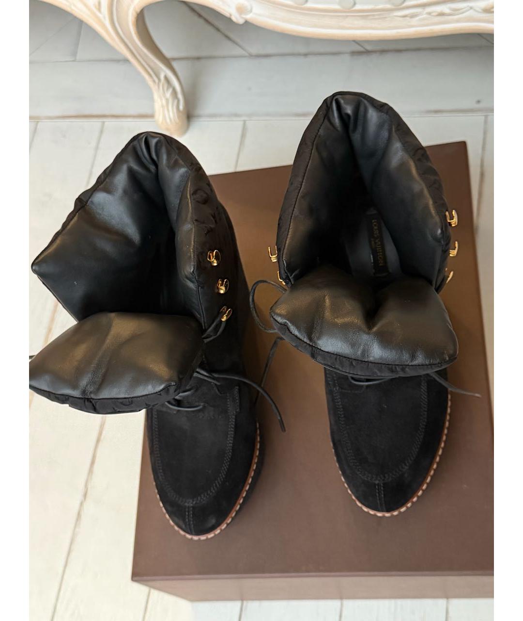 LOUIS VUITTON Коричневые замшевые ботинки, фото 4