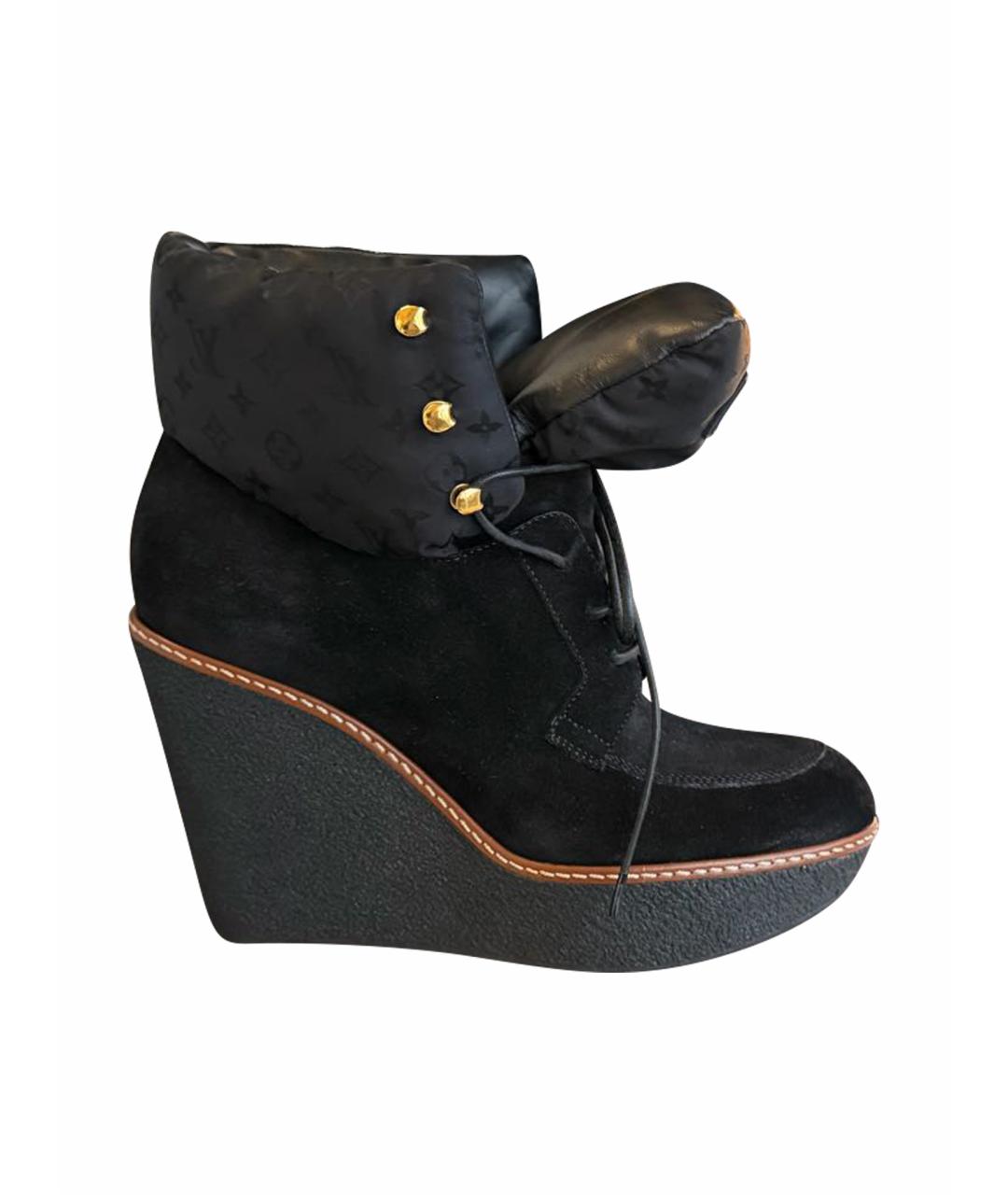 LOUIS VUITTON Коричневые замшевые ботинки, фото 1