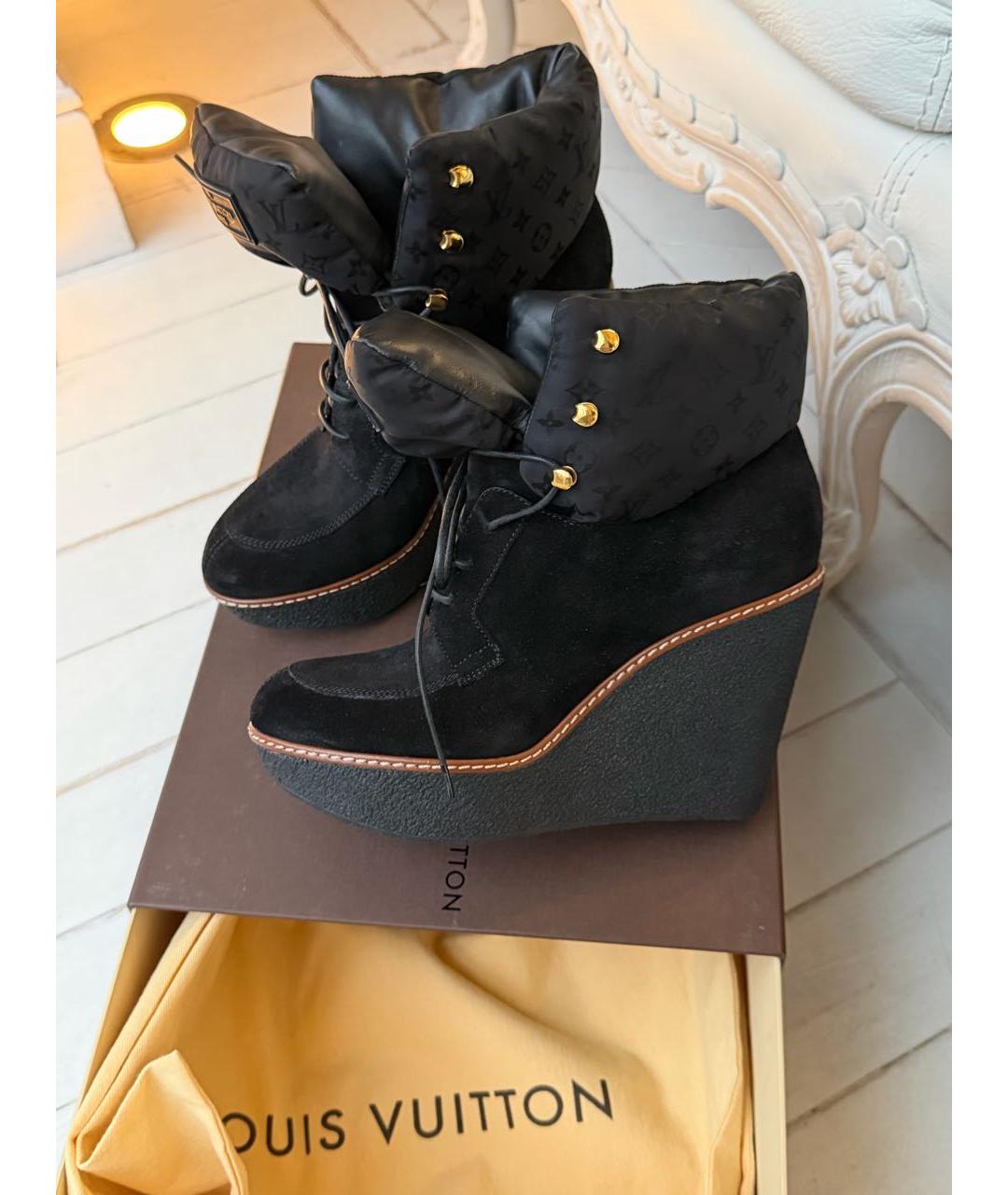 LOUIS VUITTON Коричневые замшевые ботинки, фото 9