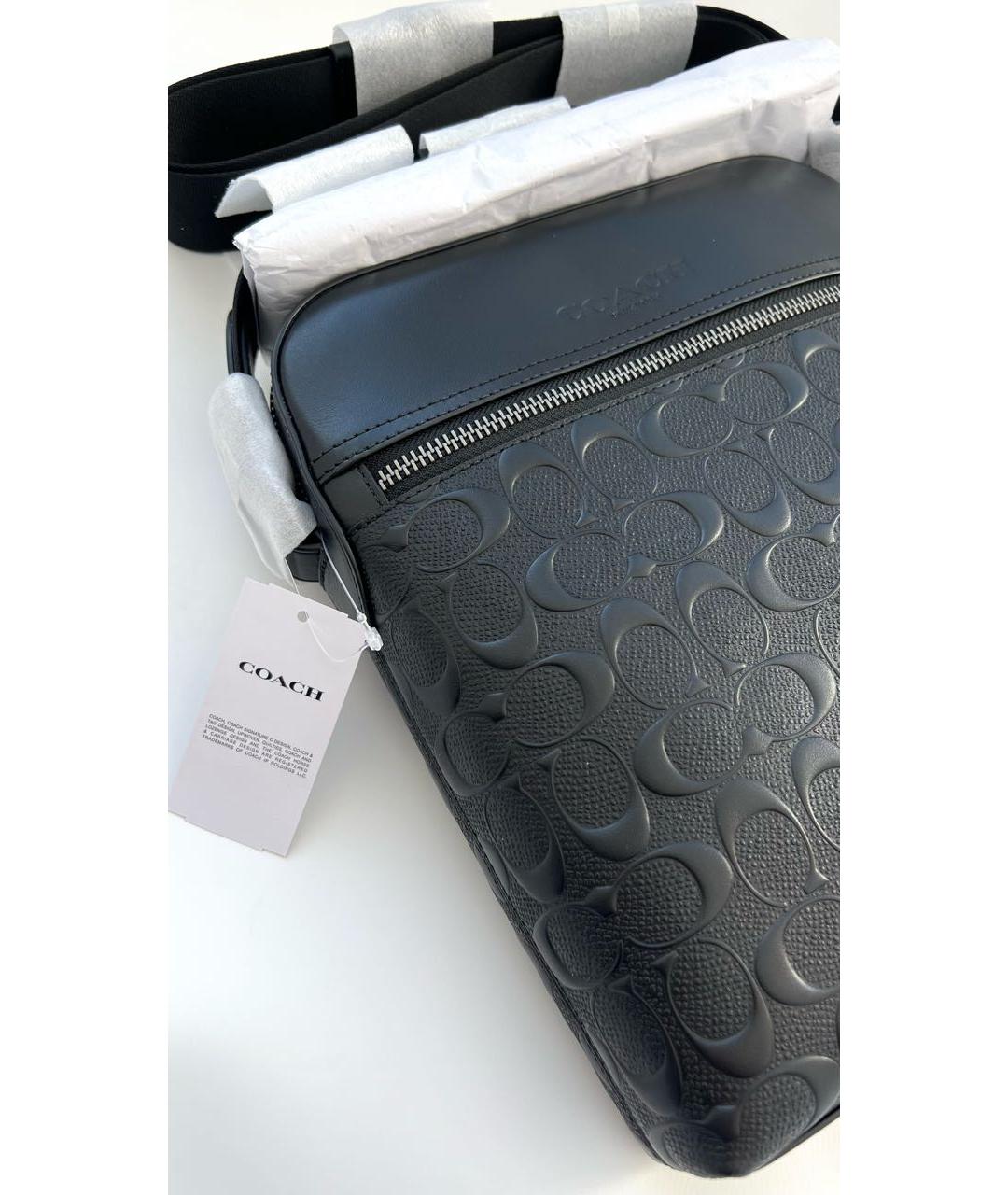 COACH Черная кожаная сумка на плечо, фото 3