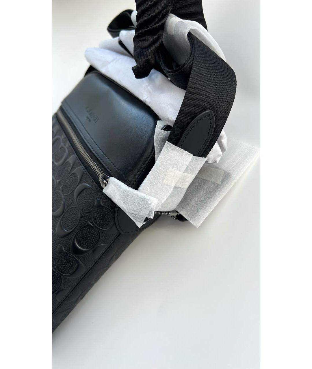 COACH Черная кожаная сумка на плечо, фото 7