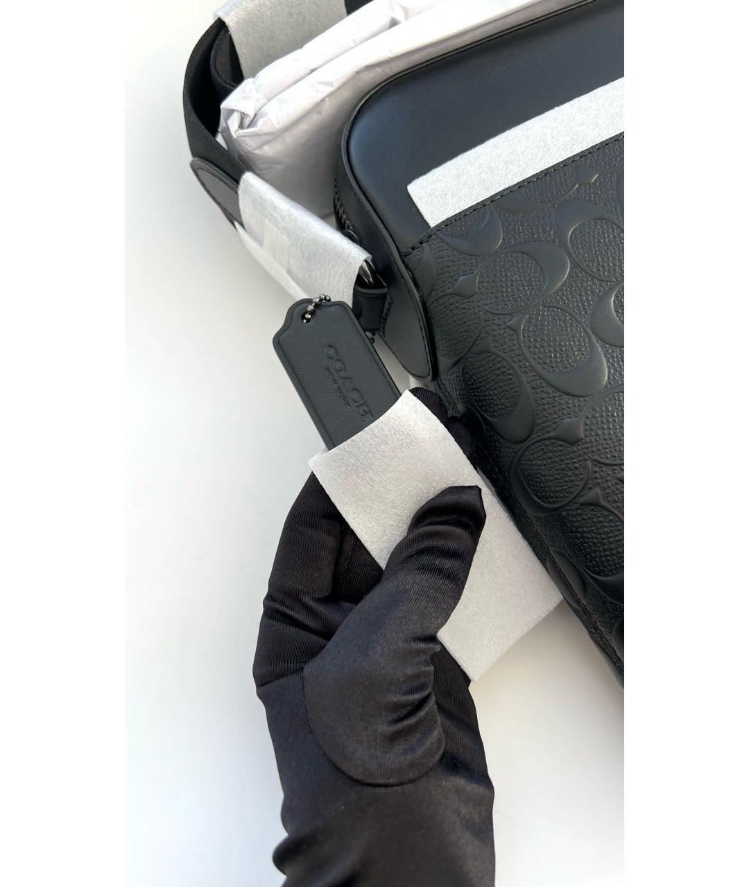 COACH Черная кожаная сумка на плечо, фото 5