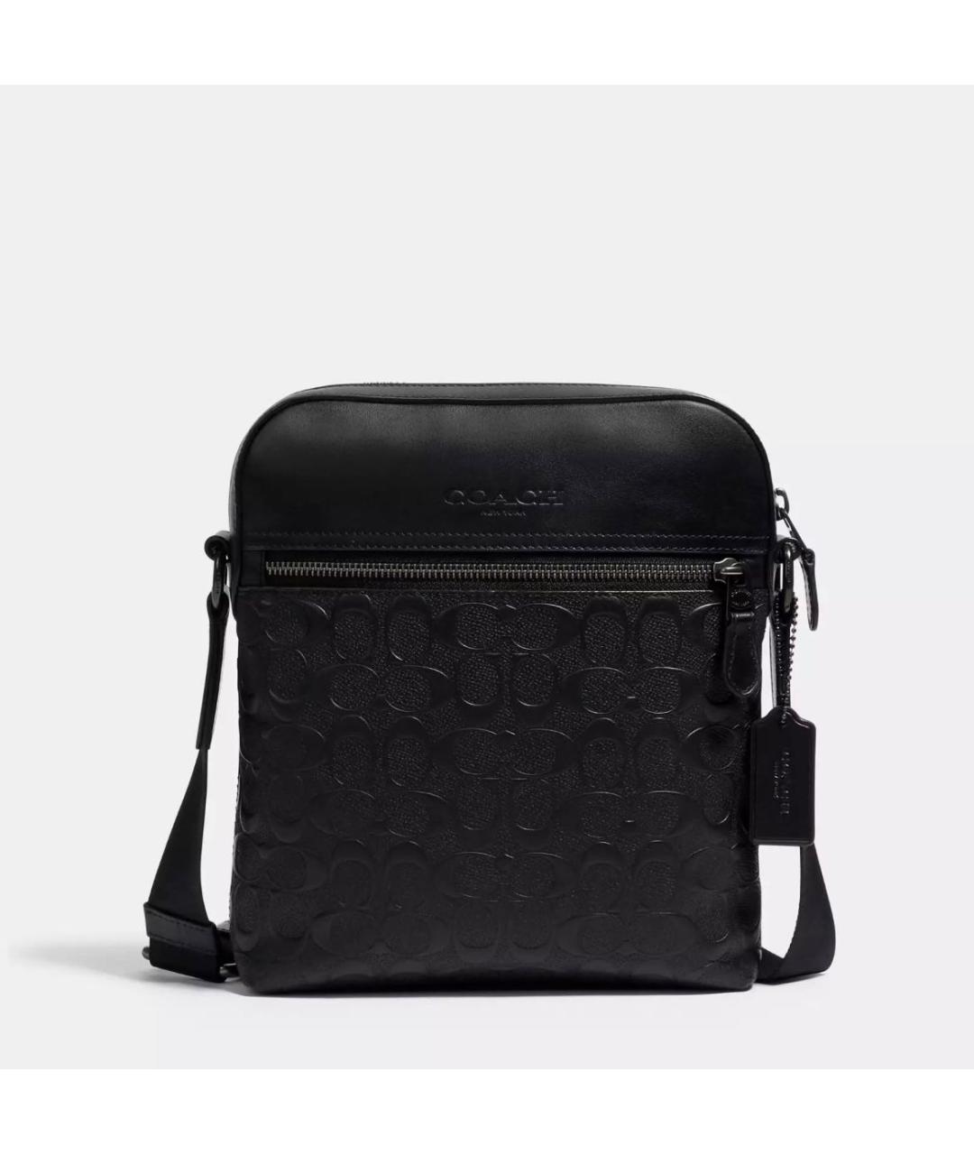 COACH Черная кожаная сумка на плечо, фото 9