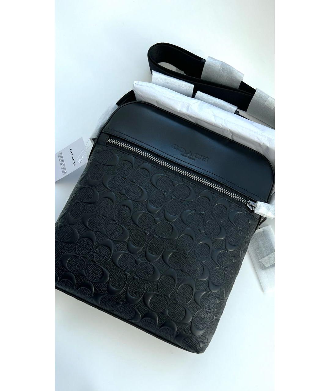 COACH Черная кожаная сумка на плечо, фото 6