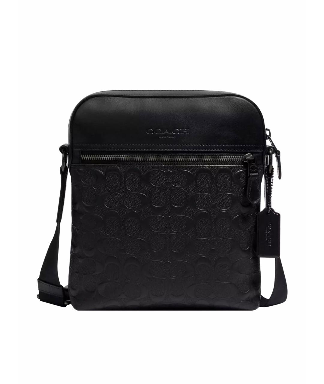 COACH Черная кожаная сумка на плечо, фото 1