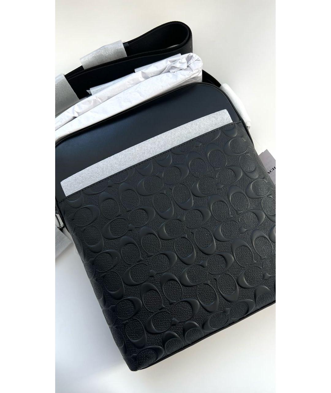 COACH Черная кожаная сумка на плечо, фото 4