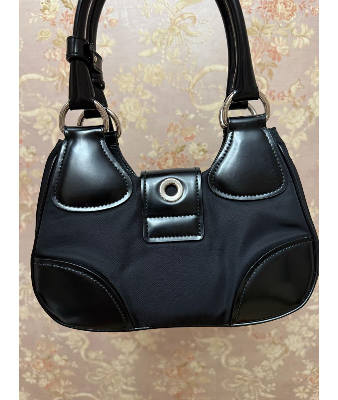 PRADA Черная тканевая сумка с короткими ручками, фото 3