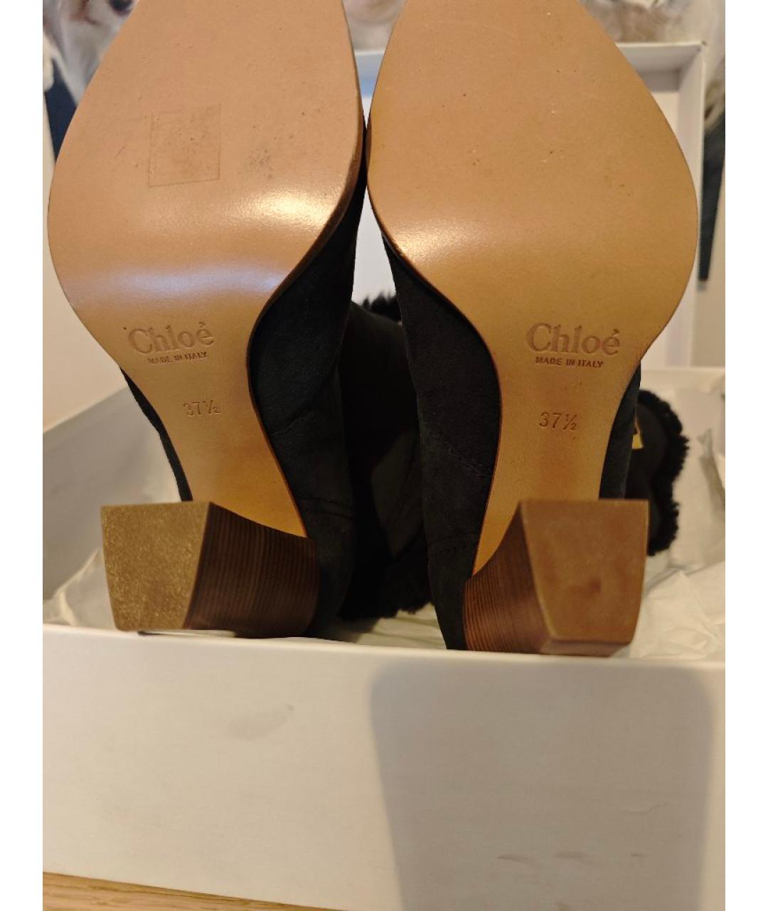 CHLOE Черные замшевые ботильоны, фото 5