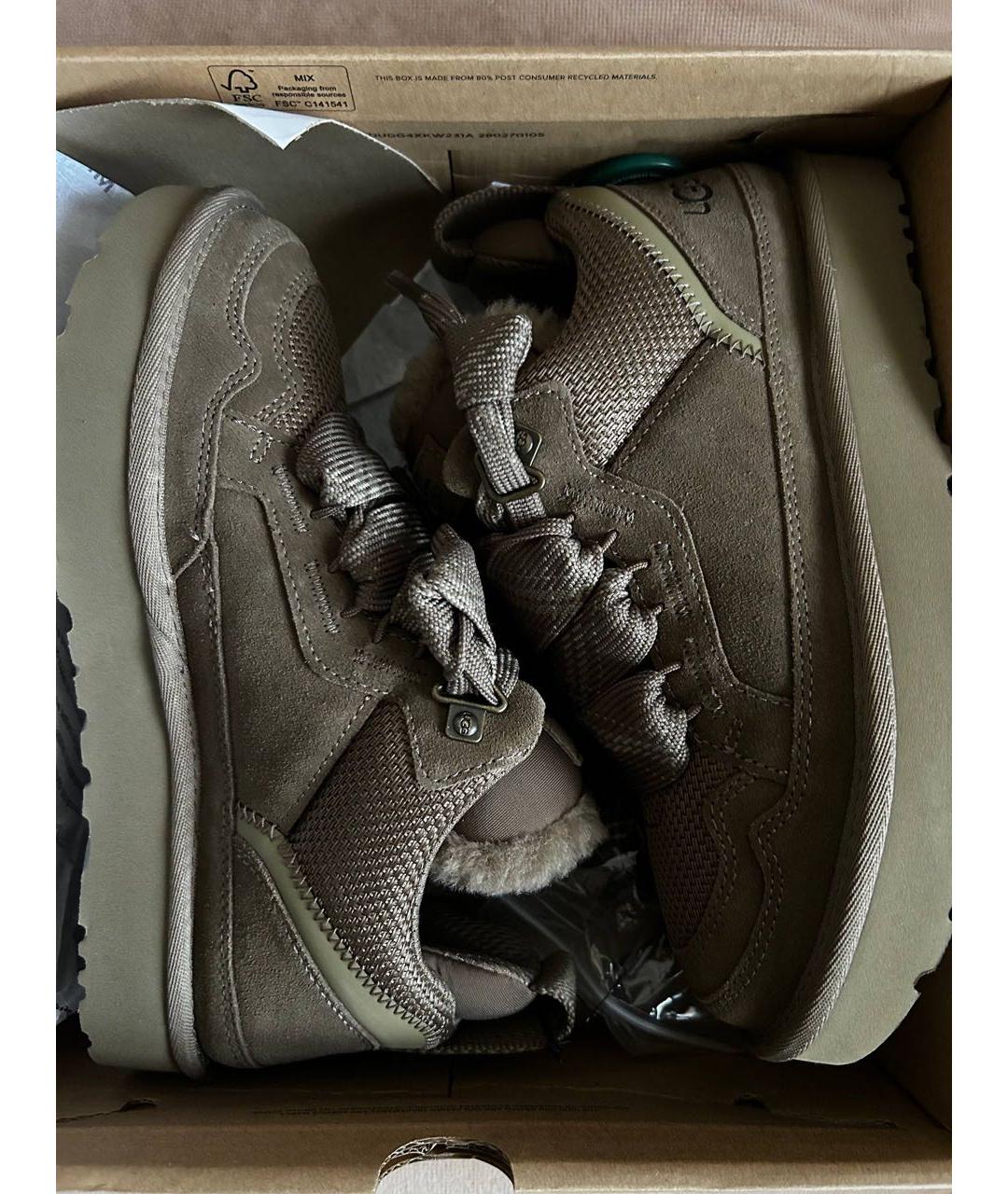 UGG AUSTRALIA Коричневые замшевые кроссовки, фото 4