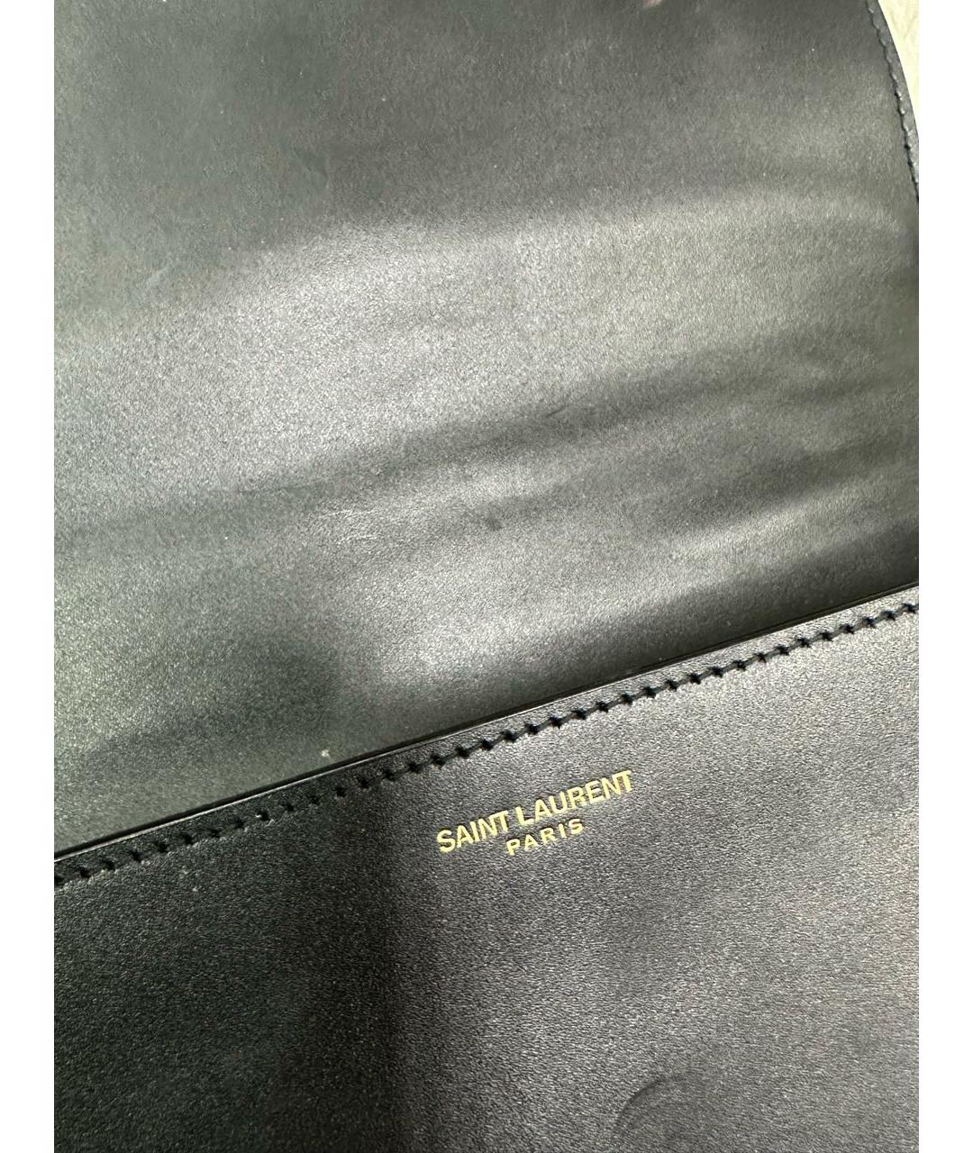 SAINT LAURENT Черная кожаная сумка через плечо, фото 7