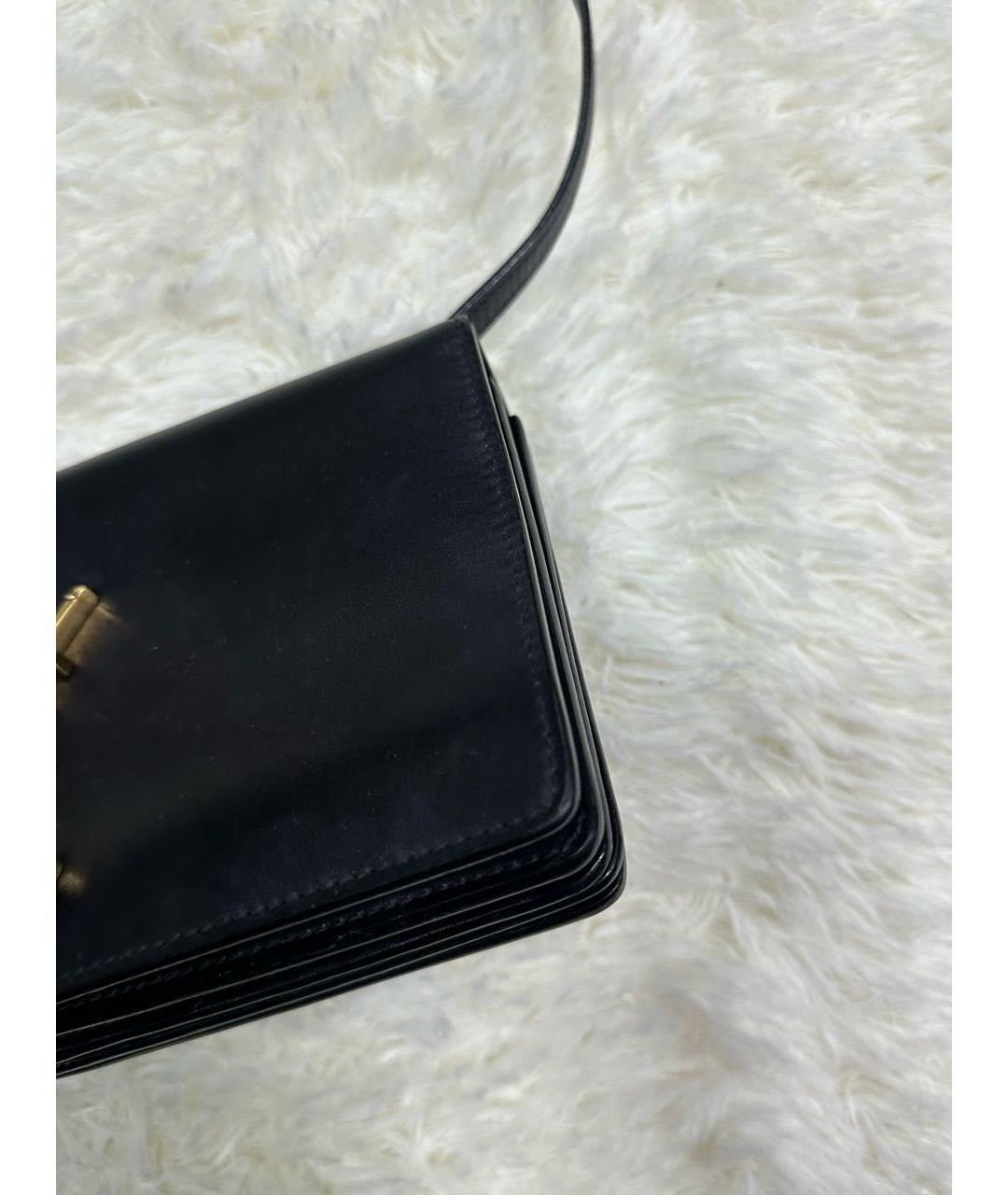 SAINT LAURENT Черная кожаная сумка через плечо, фото 4
