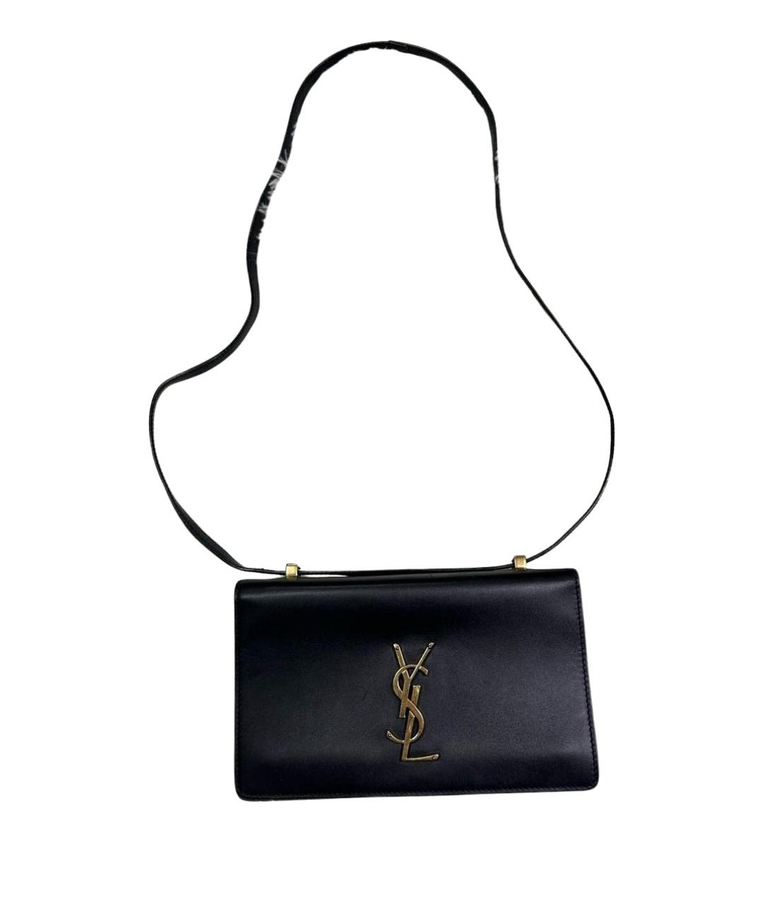 SAINT LAURENT Черная кожаная сумка через плечо, фото 1