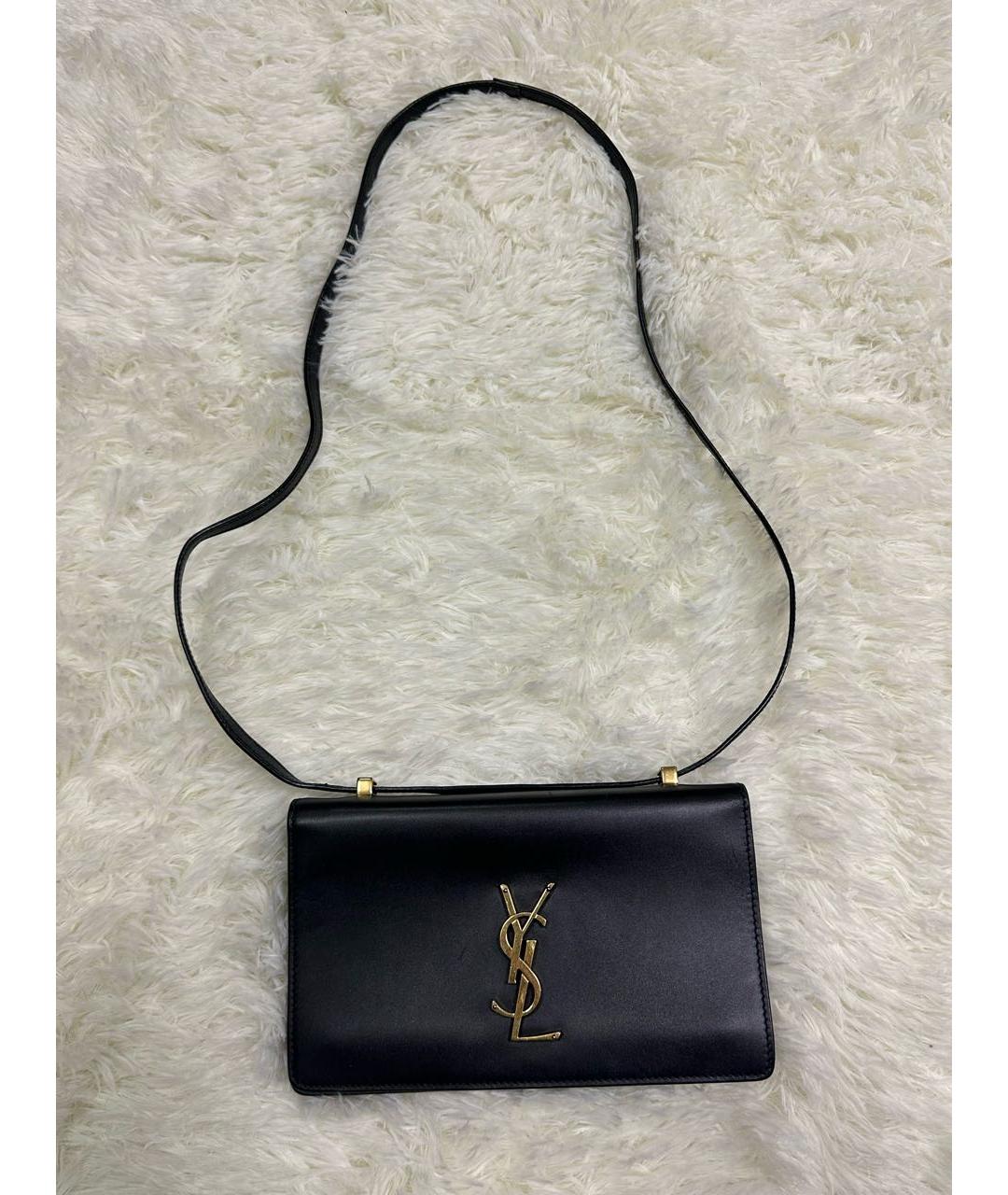 SAINT LAURENT Черная кожаная сумка через плечо, фото 8