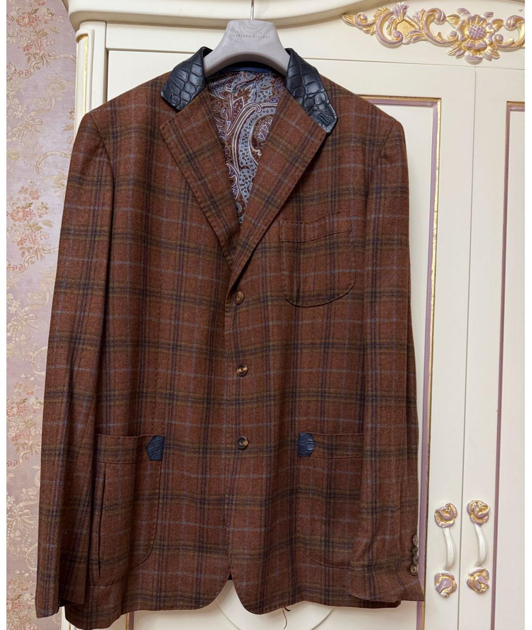 ICON DENIM Коричневый кашемировый жакет/пиджак, фото 5