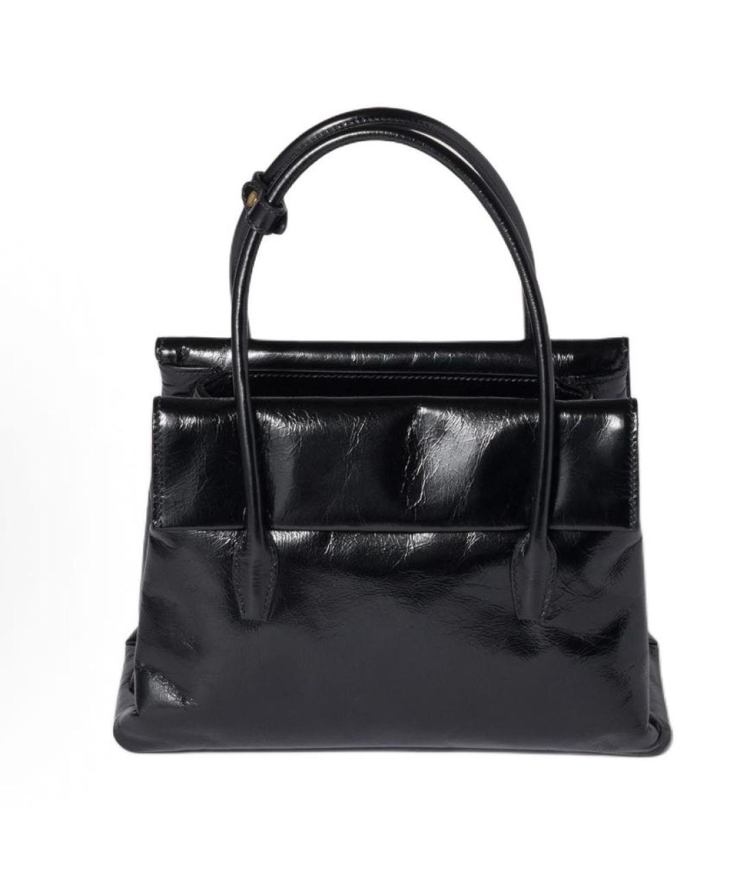 MIU MIU Черная сумка с короткими ручками из лакированной кожи, фото 3