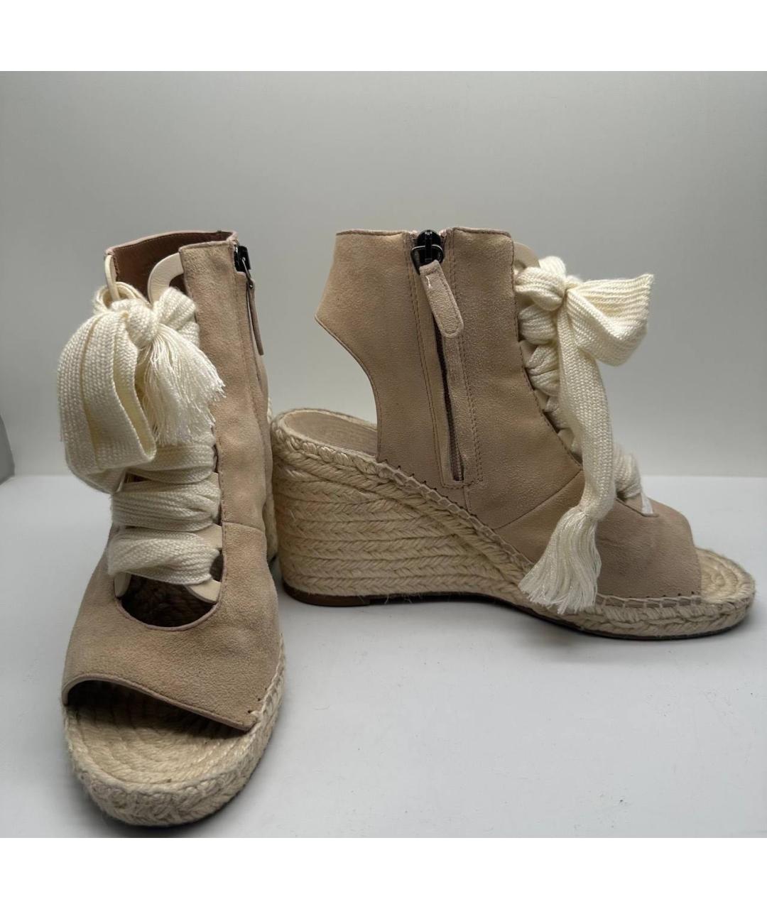 CHLOE Бежевые замшевые босоножки, фото 3