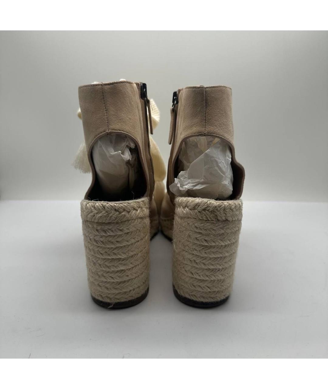 CHLOE Бежевые замшевые босоножки, фото 4