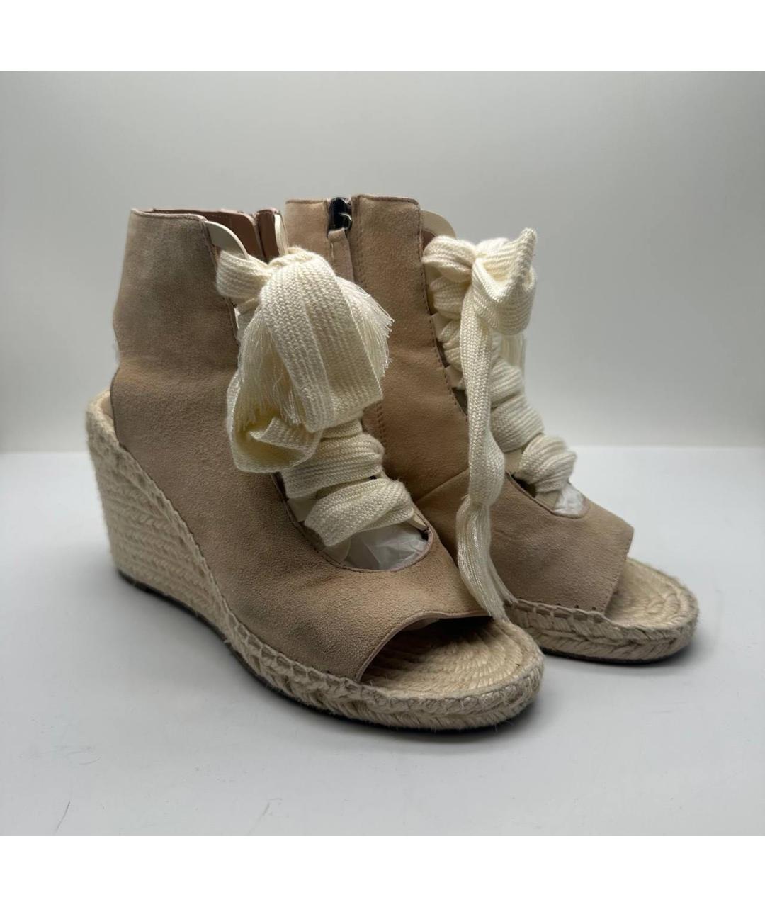 CHLOE Бежевые замшевые босоножки, фото 5