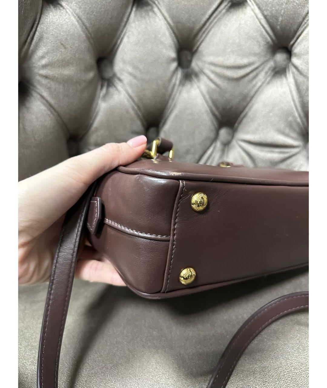 MIU MIU Бордовая кожаная сумка с короткими ручками, фото 4