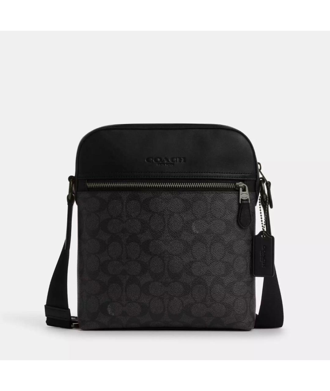 COACH Черная кожаная сумка на плечо, фото 8