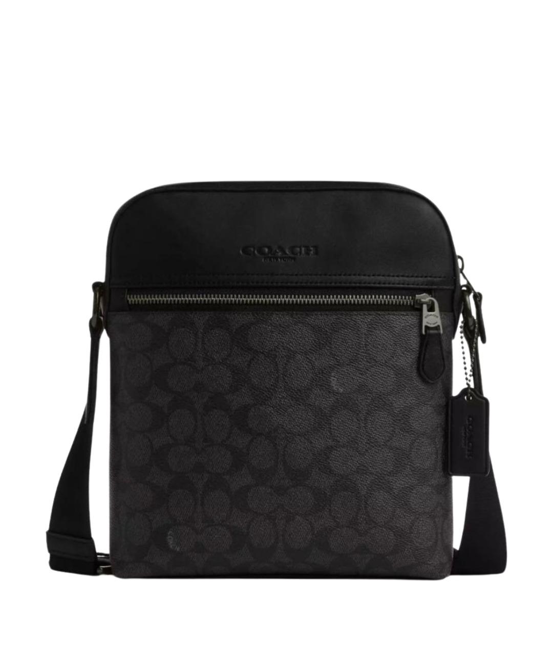 COACH Черная кожаная сумка на плечо, фото 1