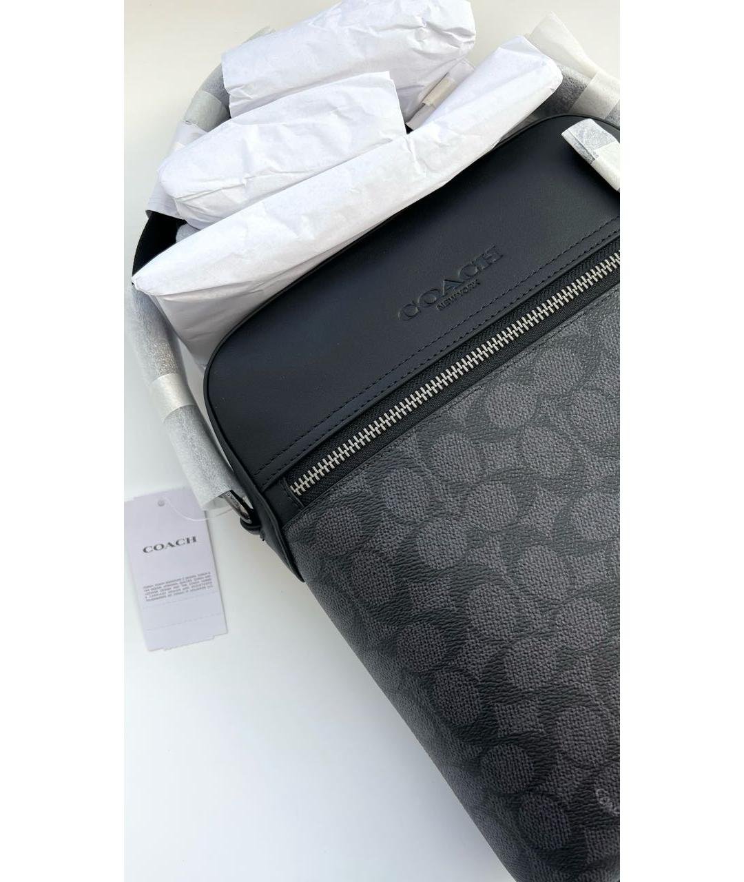 COACH Черная кожаная сумка на плечо, фото 3