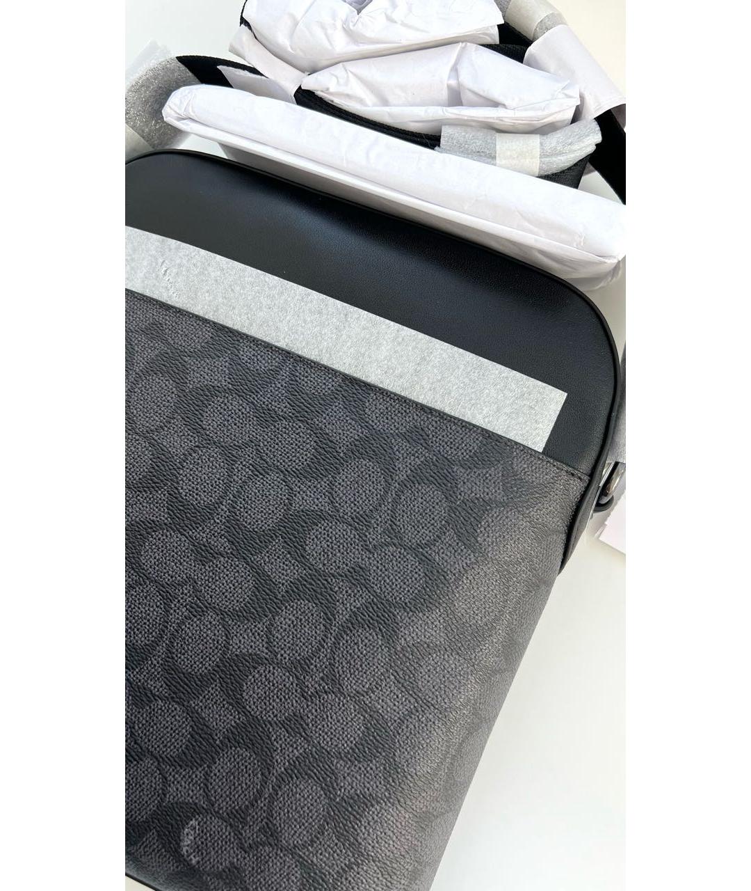 COACH Черная кожаная сумка на плечо, фото 7