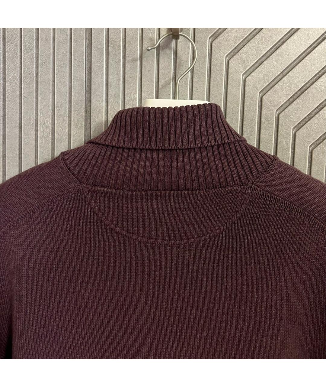 BRUNELLO CUCINELLI Бордовый хлопковый джемпер / свитер, фото 6