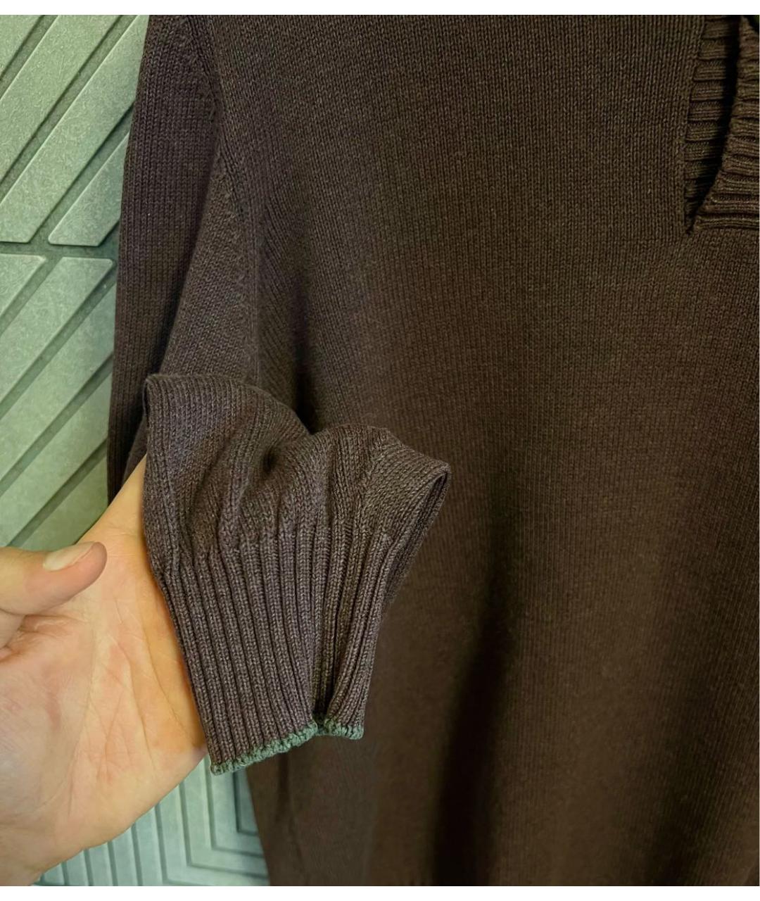 BRUNELLO CUCINELLI Бордовый хлопковый джемпер / свитер, фото 4