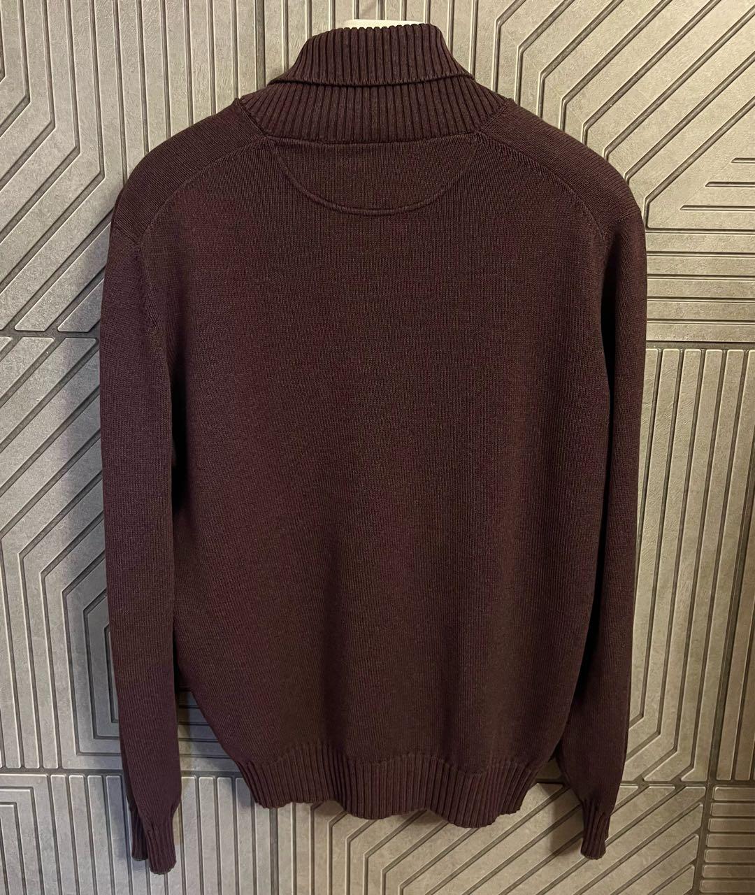 BRUNELLO CUCINELLI Бордовый хлопковый джемпер / свитер, фото 5