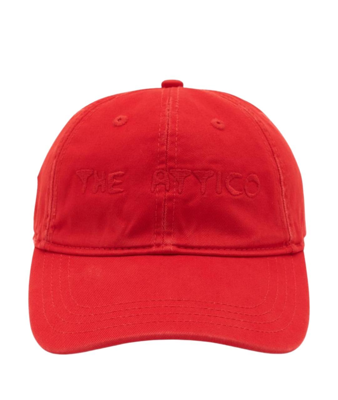 THE ATTICO Красная хлопковая кепка, фото 1