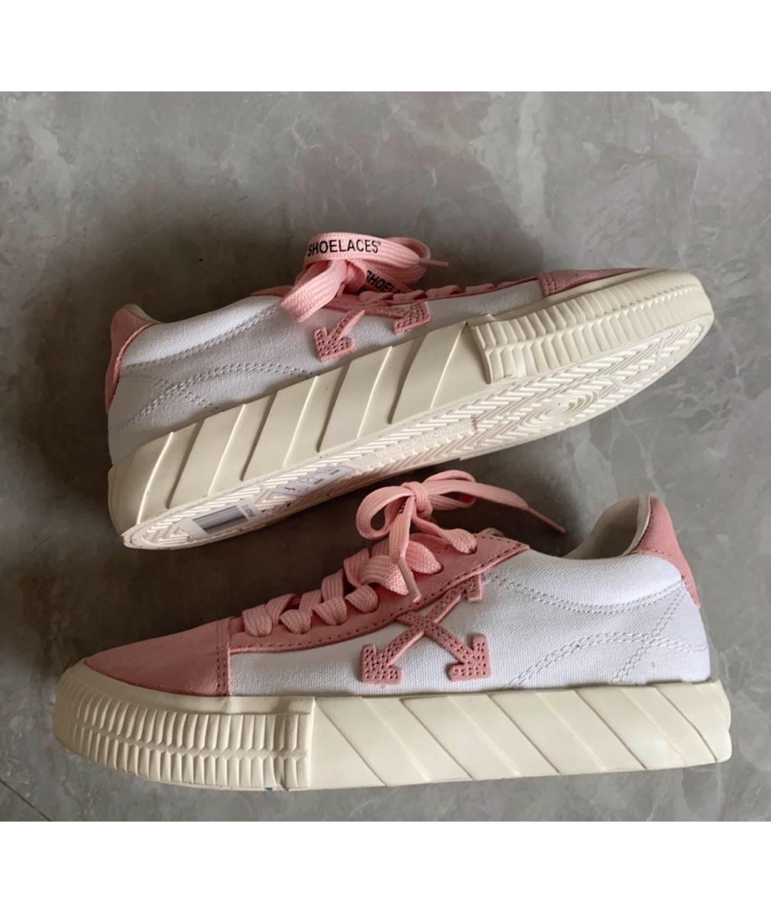 OFF-WHITE Розовые текстильные кеды, фото 7
