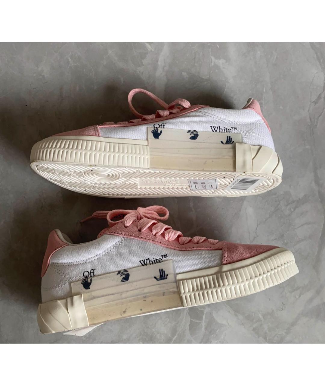 OFF-WHITE Розовые текстильные кеды, фото 3