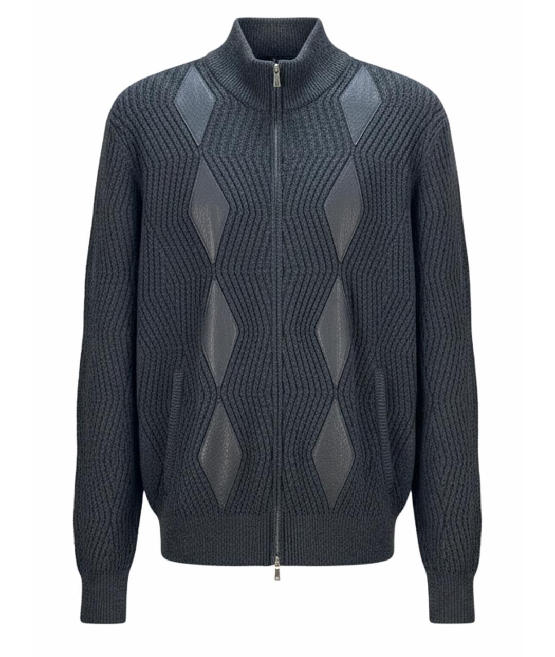 BILLIONAIRE Антрацитовый шерстяной кардиган, фото 1