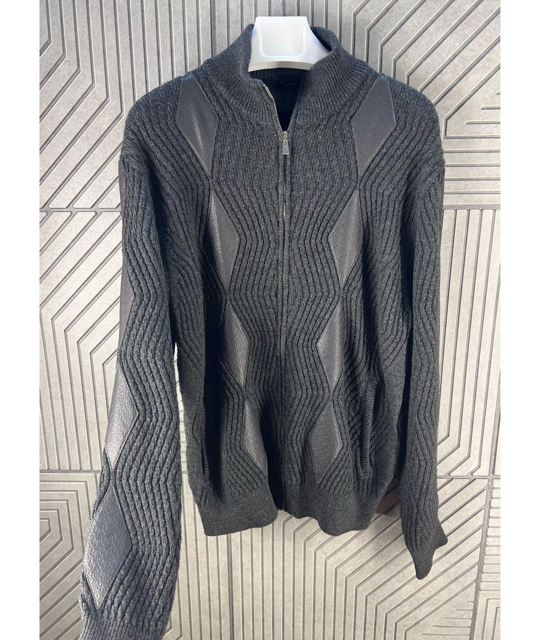 BILLIONAIRE Антрацитовый шерстяной кардиган, фото 3