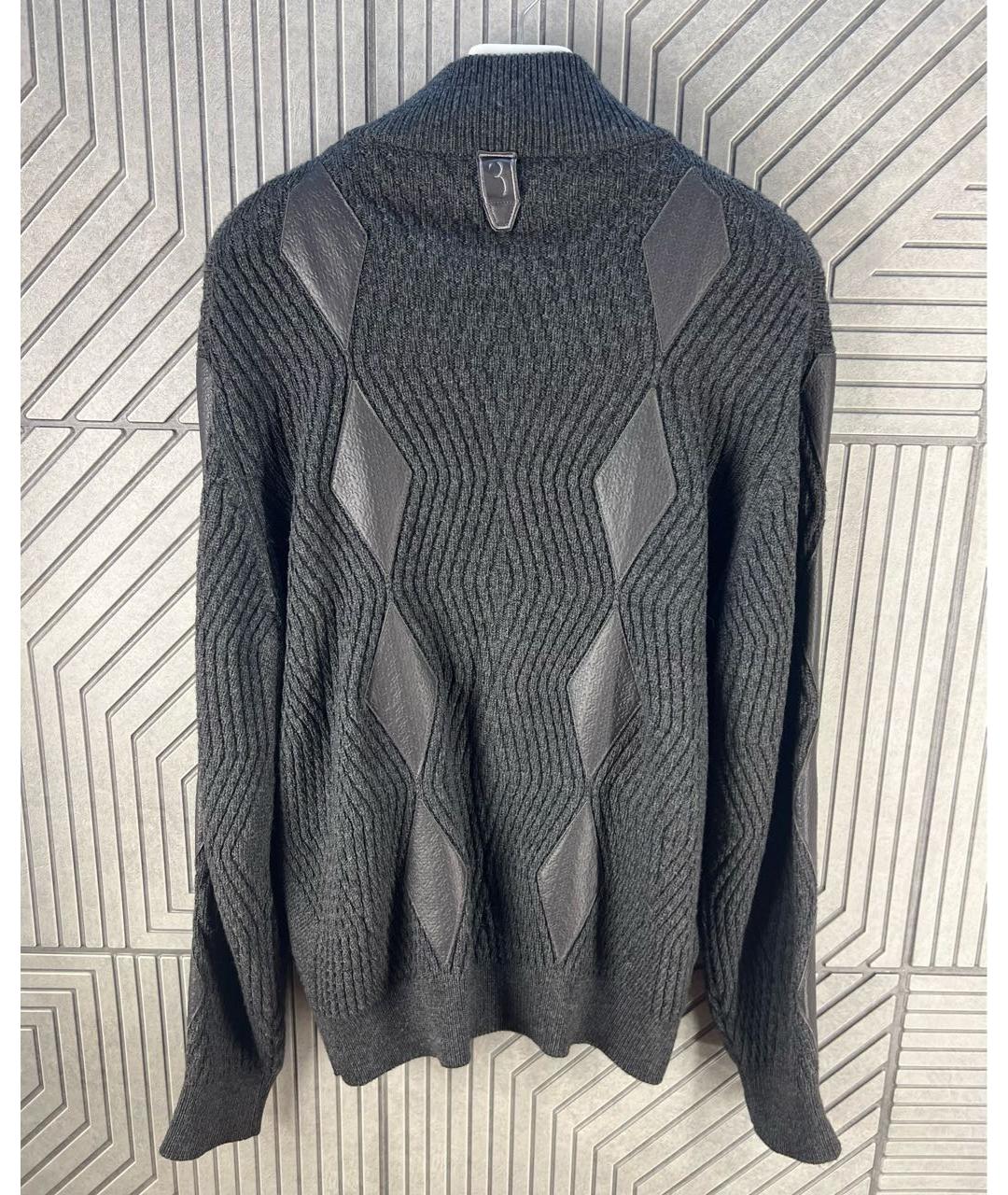 BILLIONAIRE Антрацитовый шерстяной кардиган, фото 4