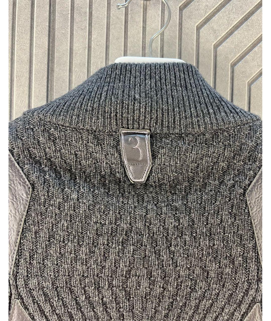 BILLIONAIRE Антрацитовый шерстяной кардиган, фото 5