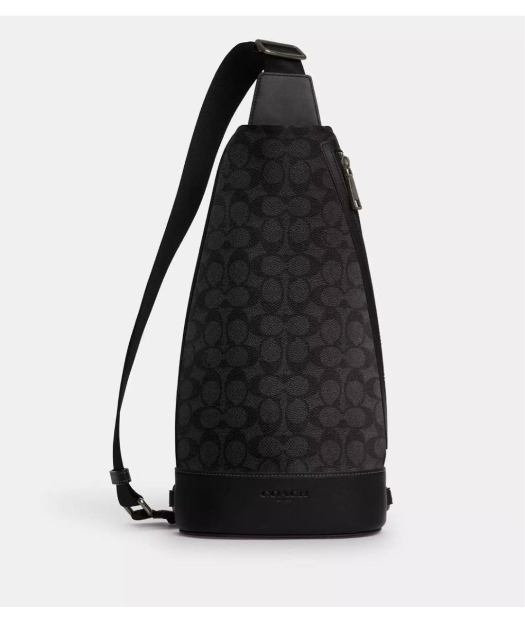 COACH Черная кожаная сумка на плечо, фото 9