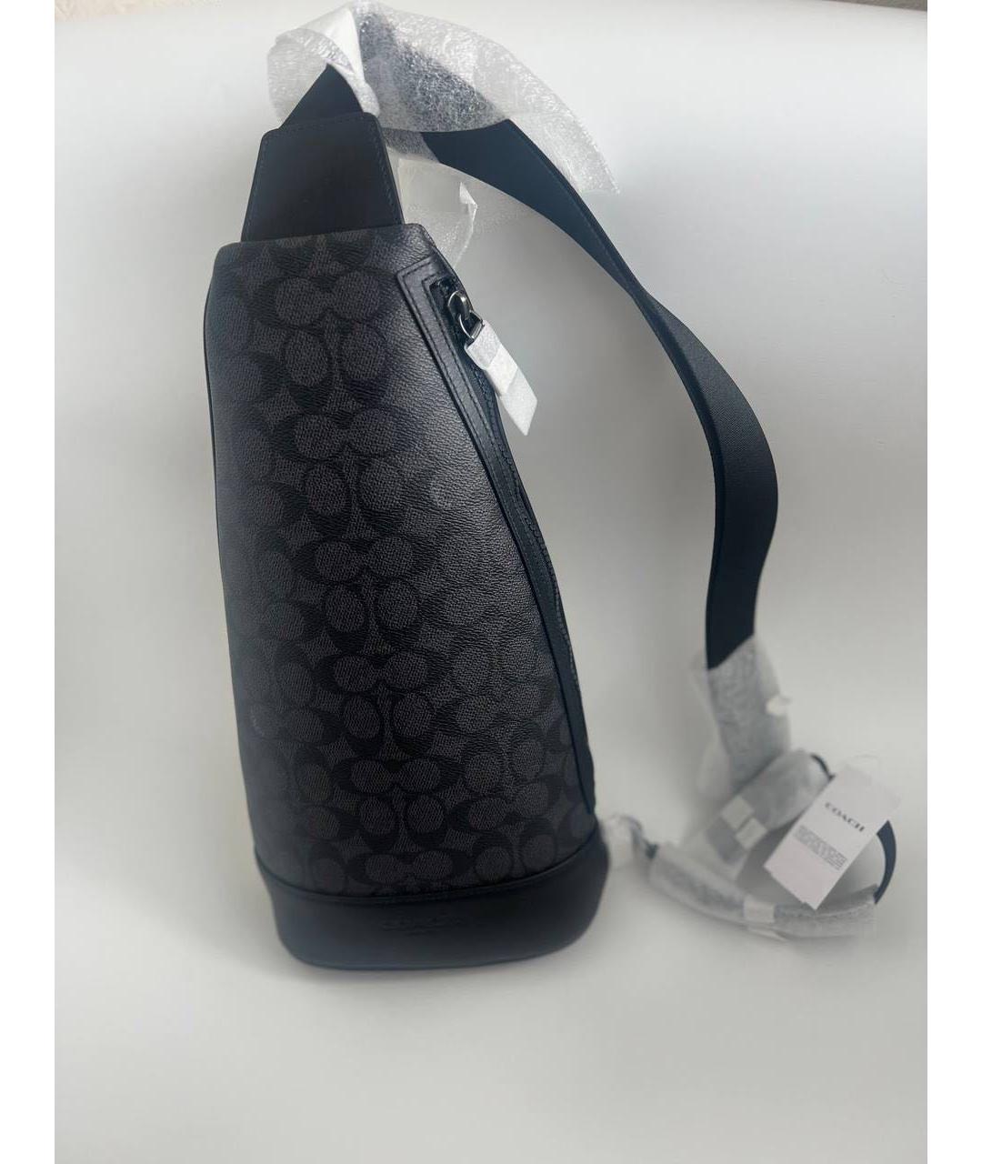 COACH Черная кожаная сумка на плечо, фото 7