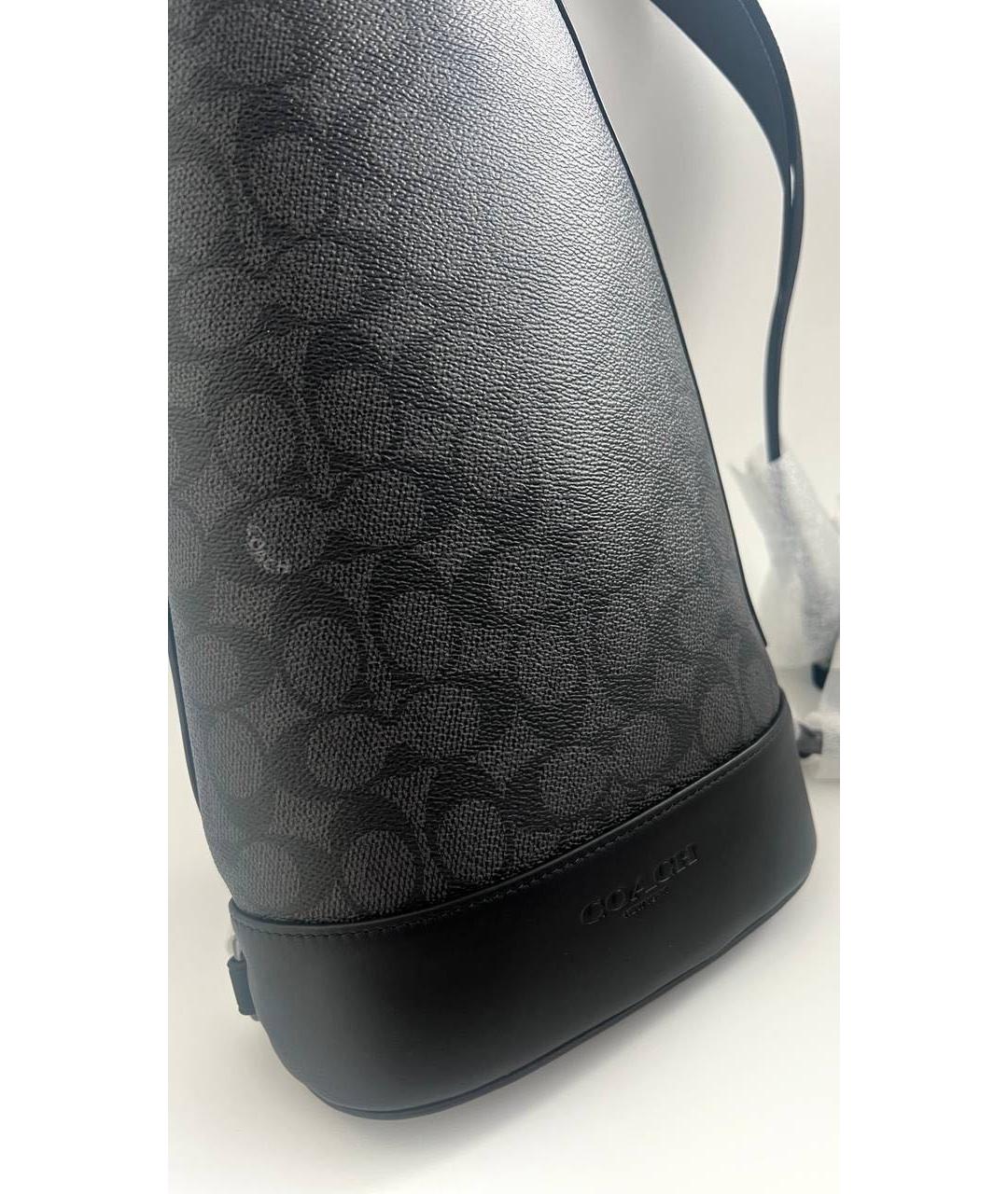 COACH Черная кожаная сумка на плечо, фото 8