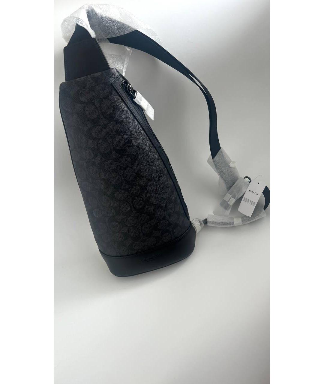 COACH Черная кожаная сумка на плечо, фото 4