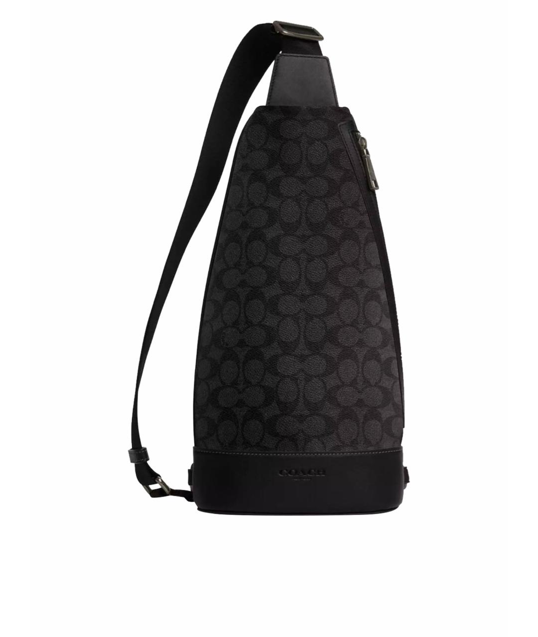 COACH Черная кожаная сумка на плечо, фото 1
