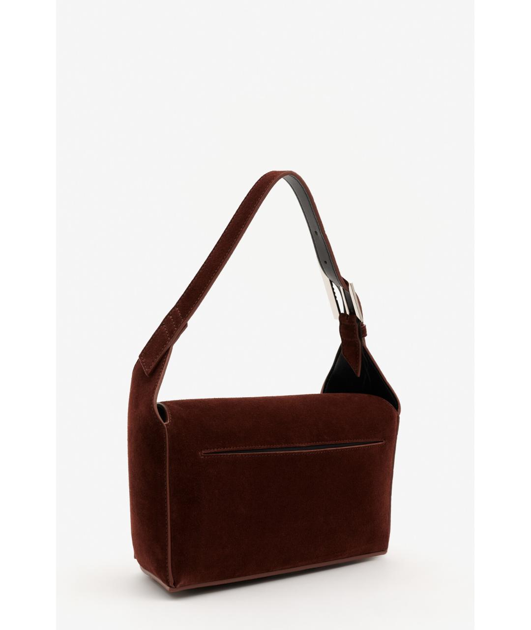 THE ATTICO Коричневая замшевая сумка с короткими ручками, фото 3