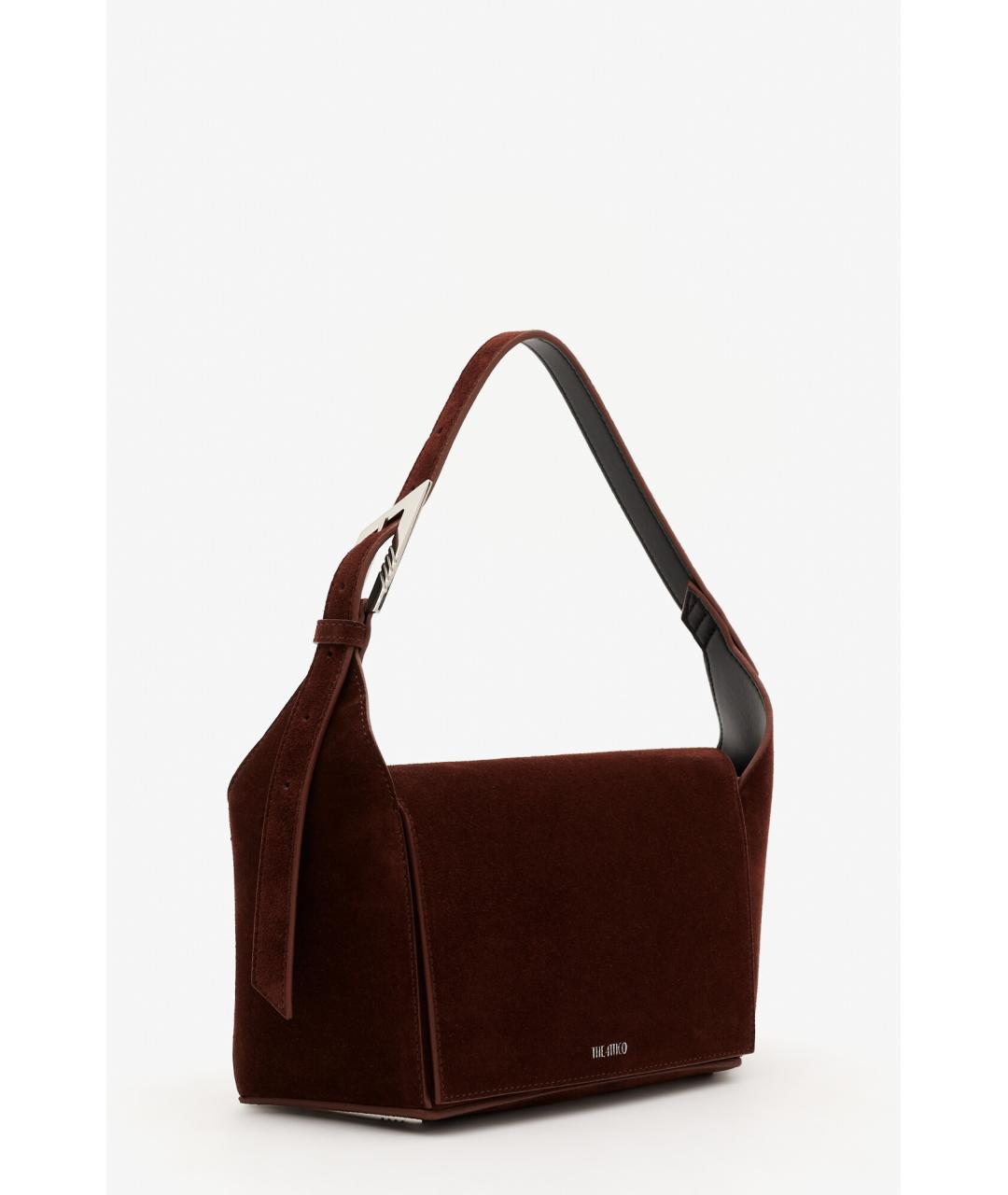THE ATTICO Коричневая замшевая сумка с короткими ручками, фото 2