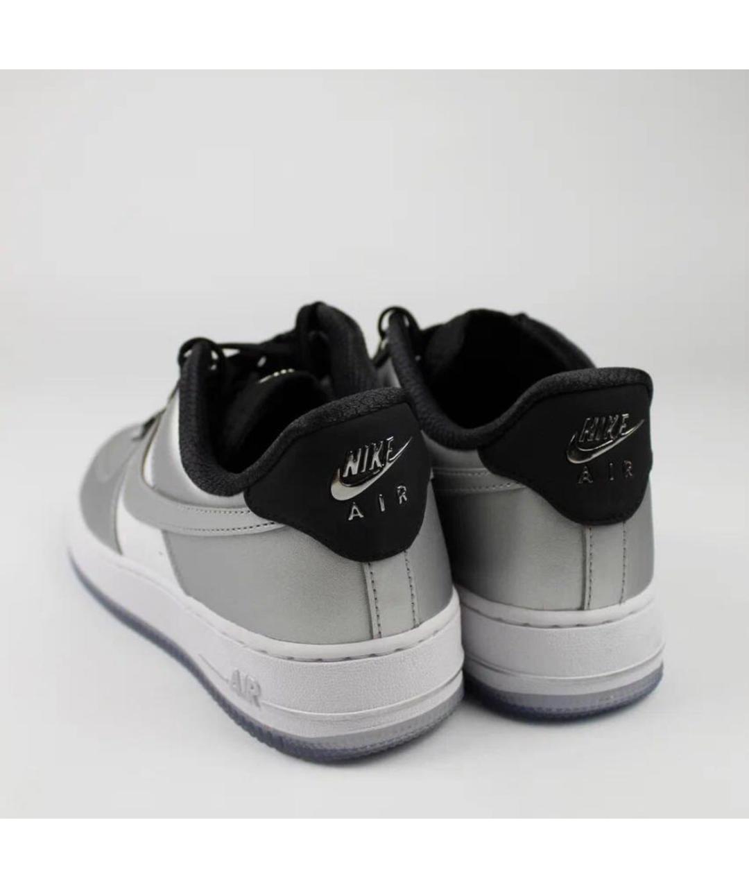 NIKE Серебряные кожаные кроссовки, фото 4