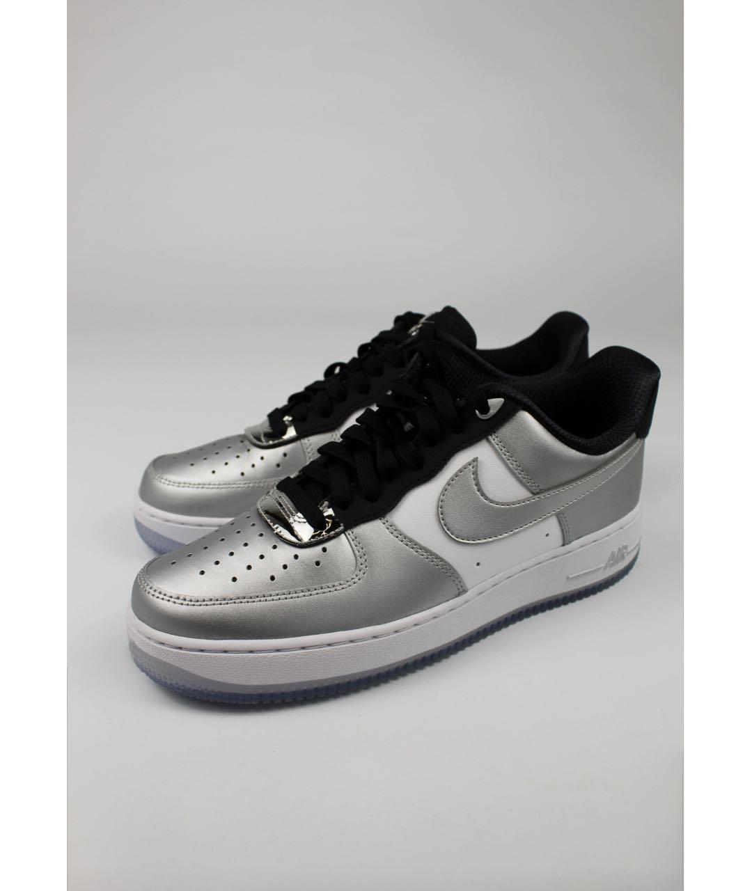 NIKE Серебряные кожаные кроссовки, фото 5